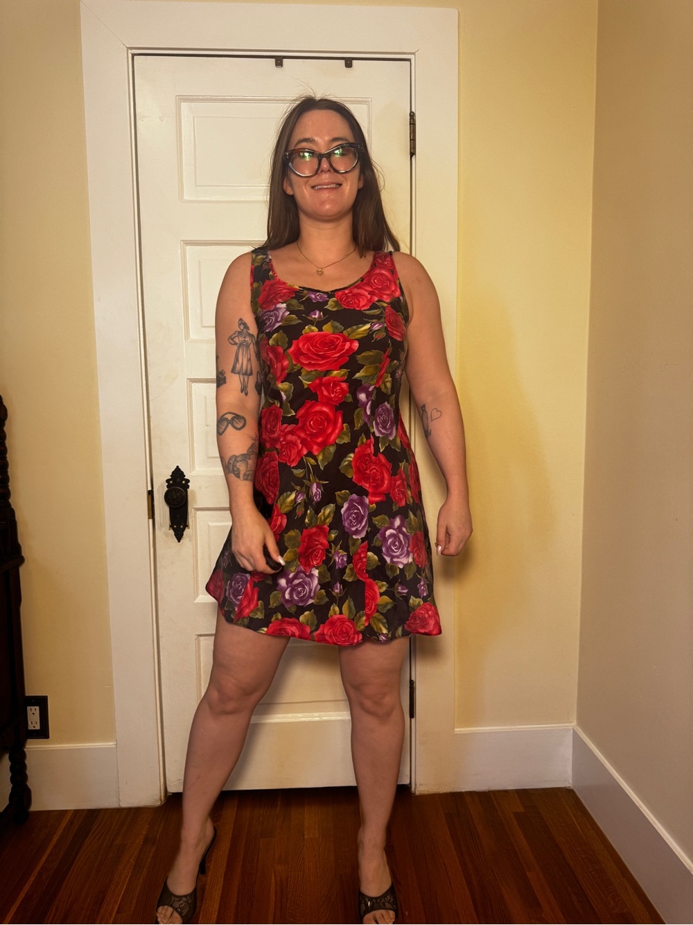 Y2K Vintage Victoria’s Secret 100% Silk Rose Mini Dress